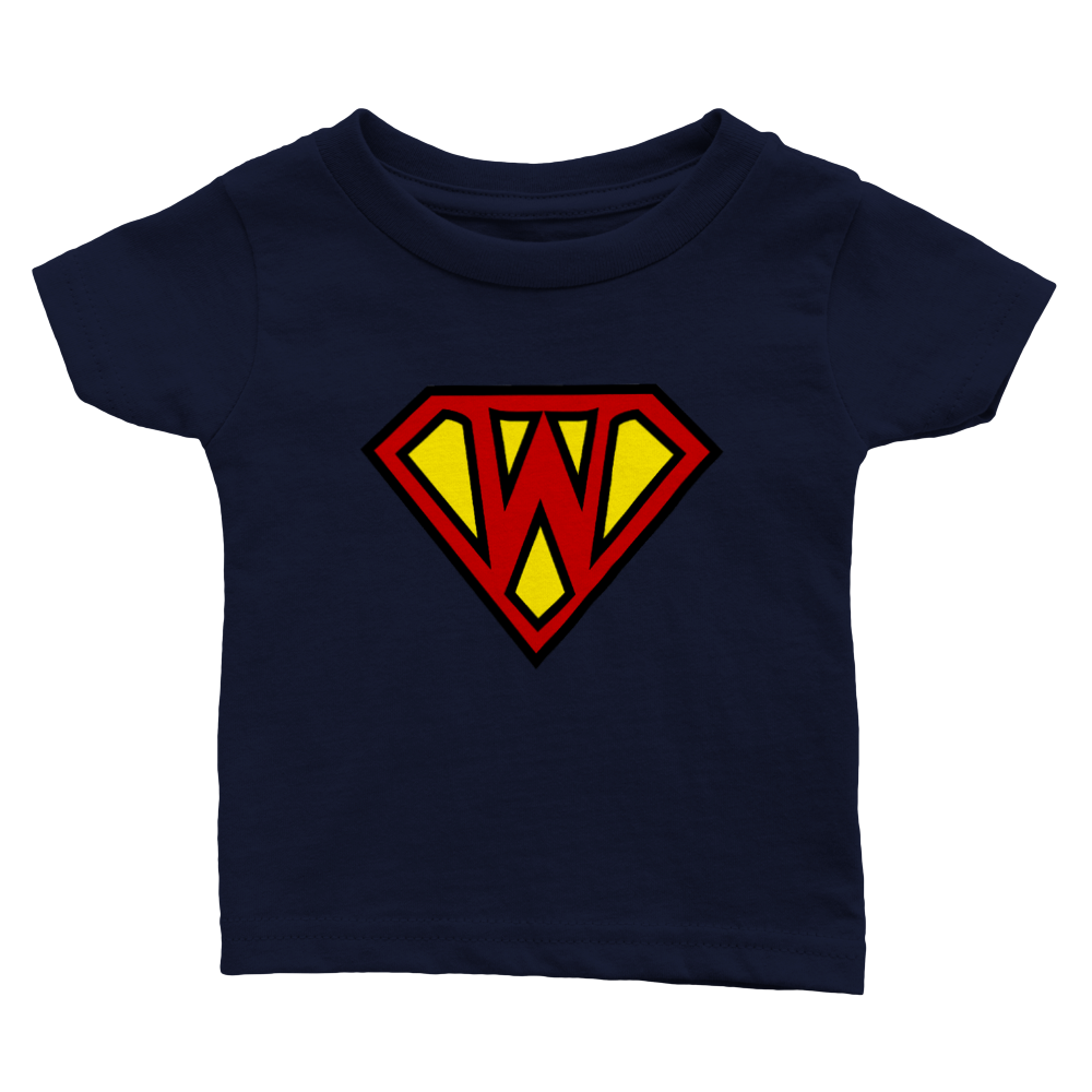 Super Style Font in Letter 'W' - Baby Crewneck T-shirt