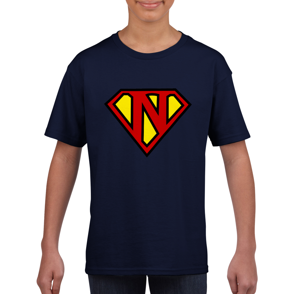 Super Style Font in Letter 'N' - Kids Unisex Crewneck T-shirt