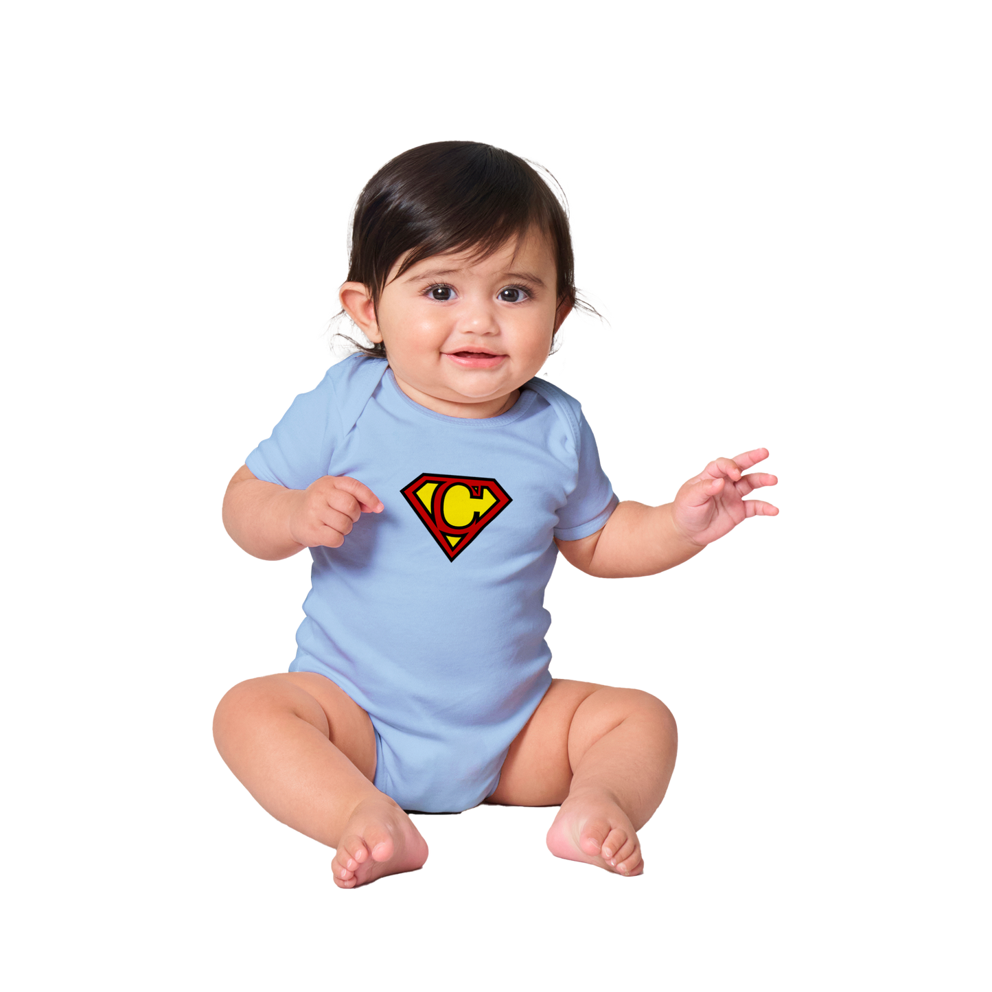 Super Style Font in Letter 'C' - Baby Short Sleeve Onesie