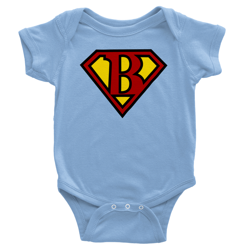 Super Style Font in Letter 'B' - Baby Short Sleeve Onesie