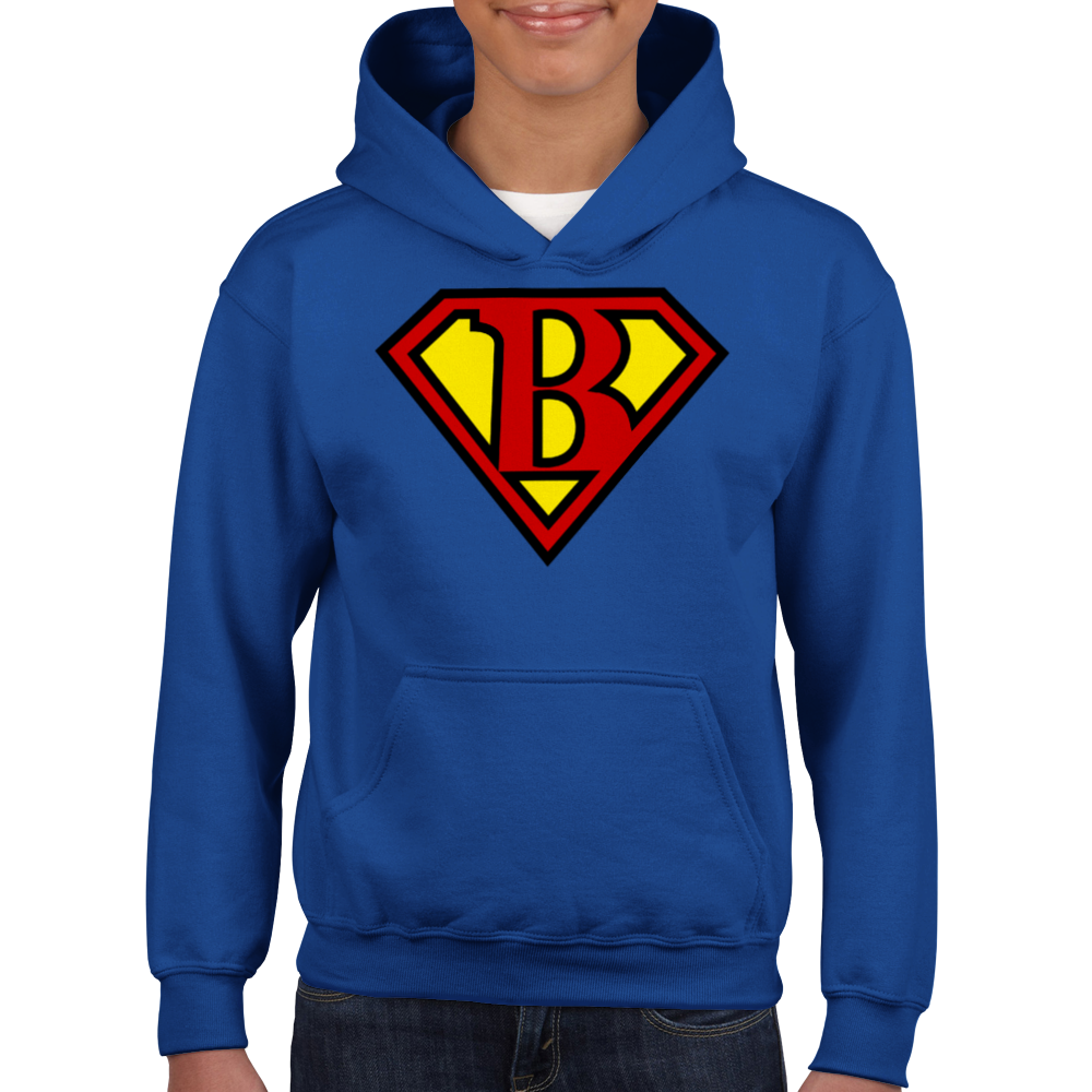 Super Style Font in Letter 'B' - Kids Unisex Pullover Hoodie