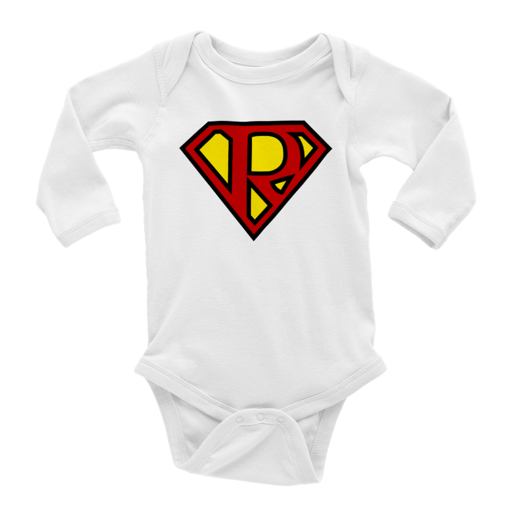 Super Style Font in Letter 'R' - Baby Long Sleeve Onesie