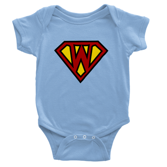 Super Style Font in Letter 'W' - Baby Short Sleeve Onesie