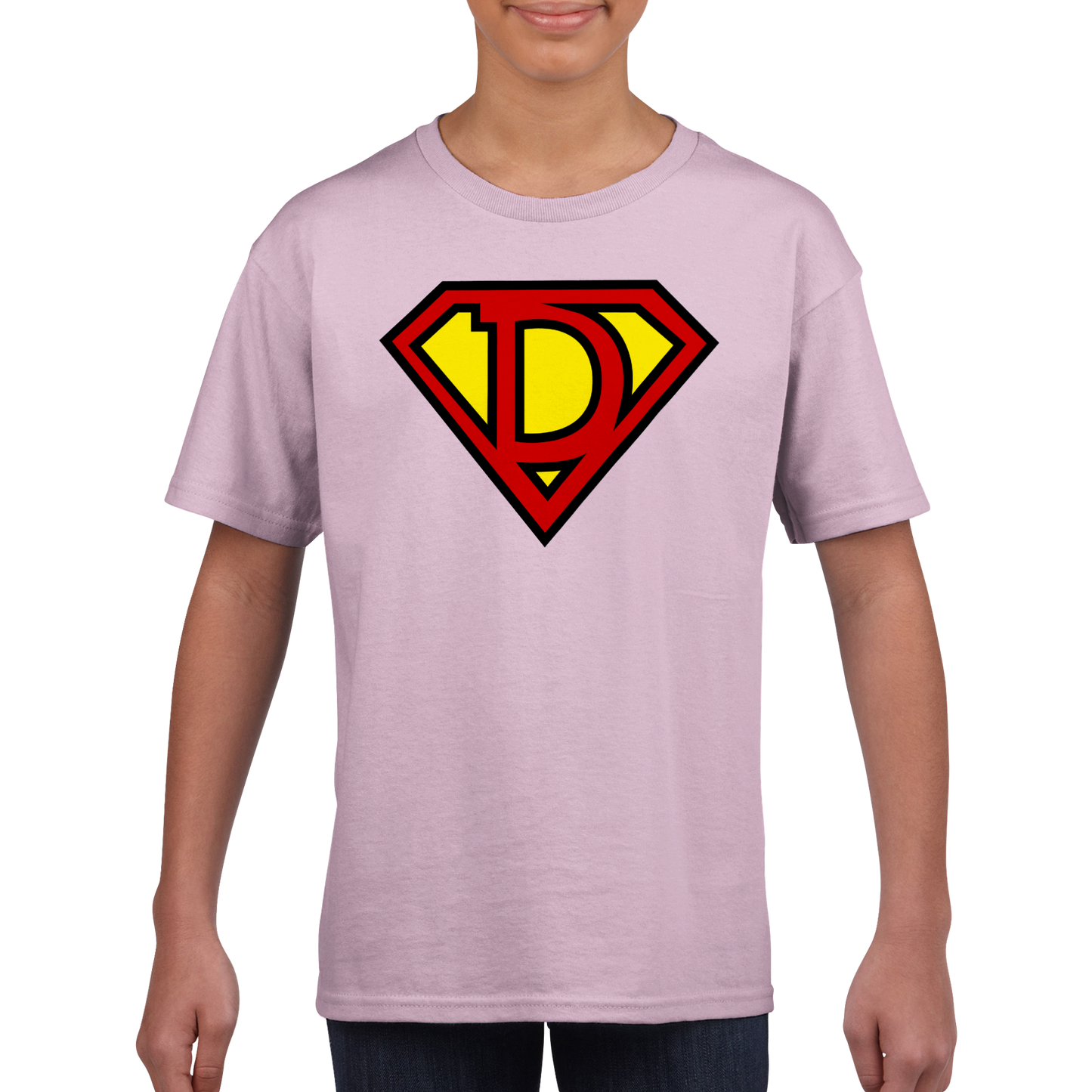 Super Style Font in Letter 'D' - Unisex Kids Crewneck T-shirt