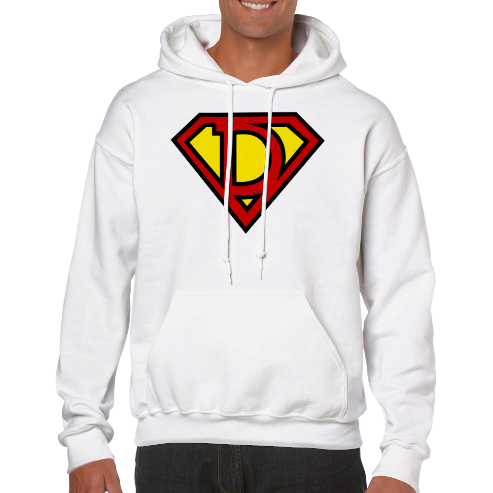 Super Style Font in Letter 'D' - Adults Unisex Pullover Hoodie