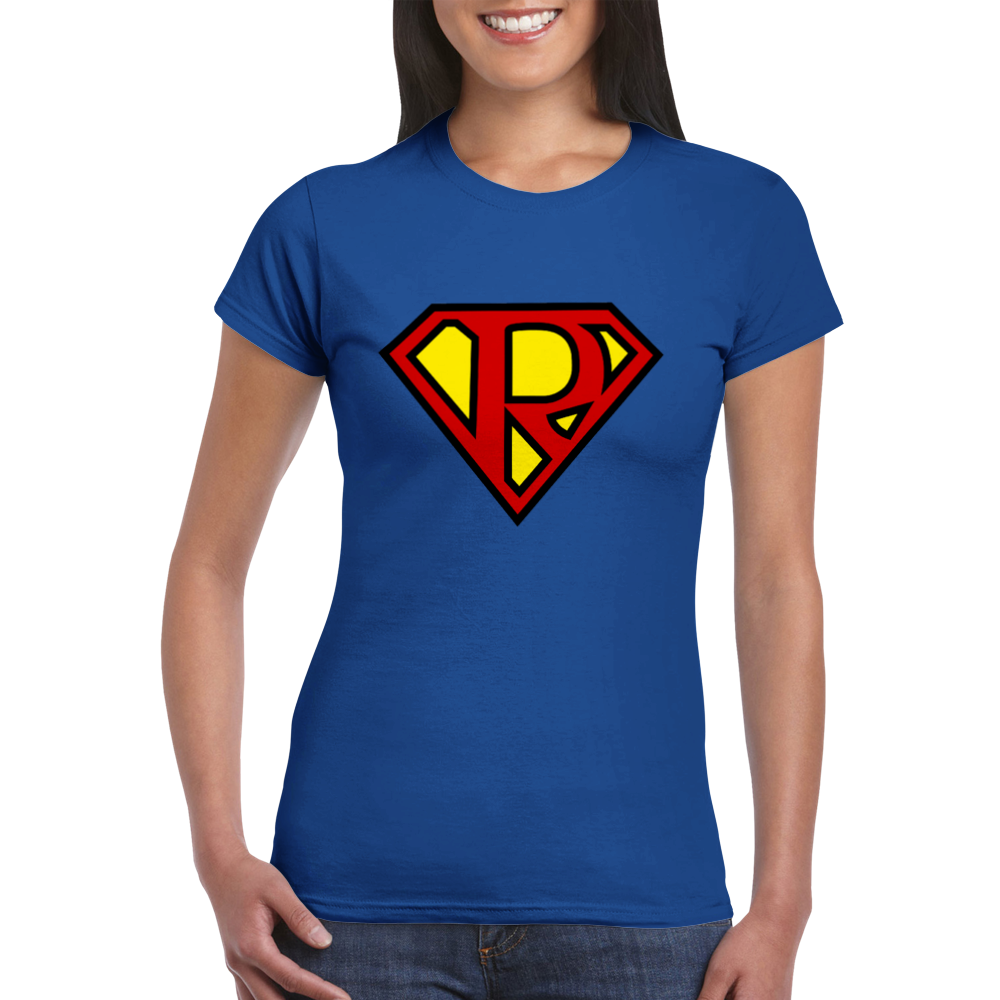 Super Style Font in Letter 'R' - Womens Crewneck T-shirt