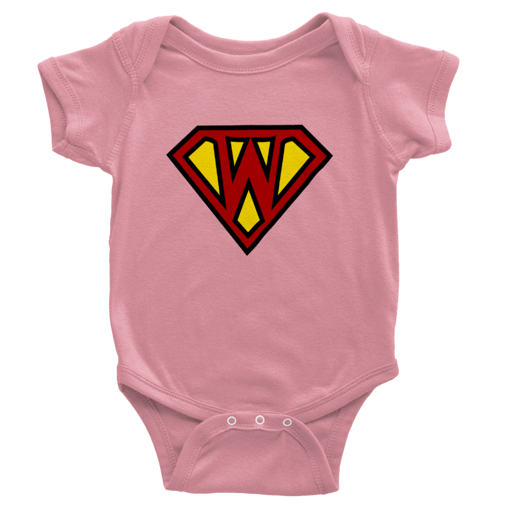 Super Style Font in Letter 'W' - Baby Short Sleeve Onesie