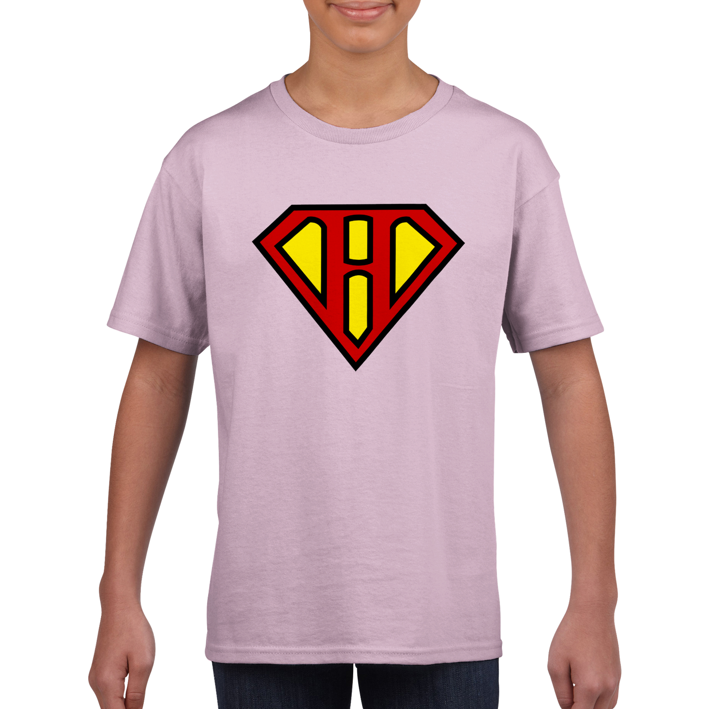 Super Style Font in Letter 'H' - Unisex Kids Crewneck T-shirt