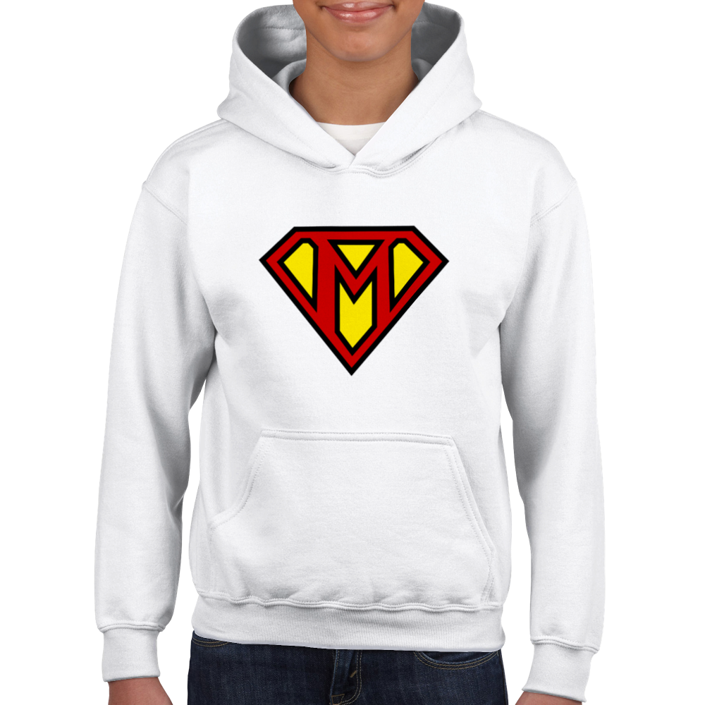 Super Style Font in Letter 'M' -Kids Unisex Pullover Hoodie