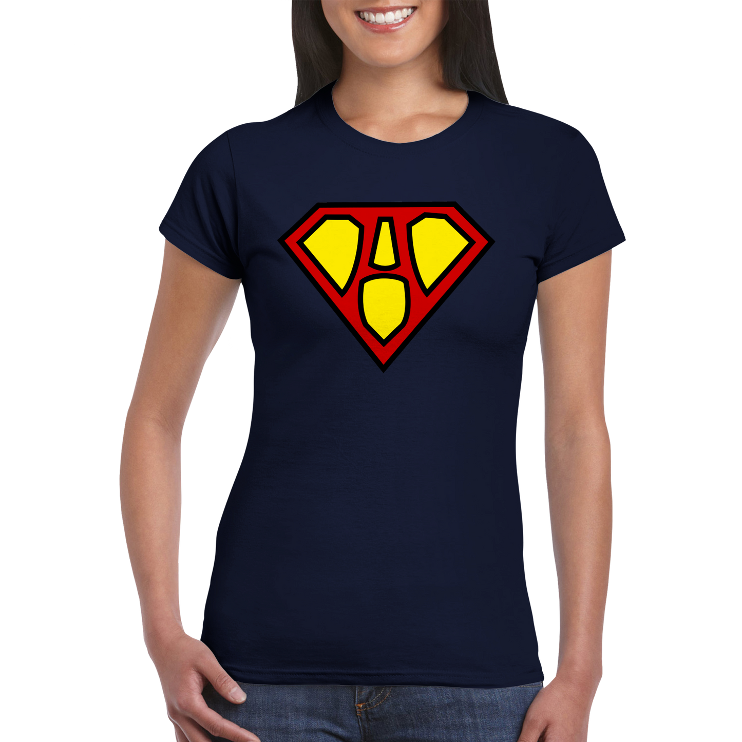 Super Style Font in Letter 'A' - Womens Crewneck T-shirt