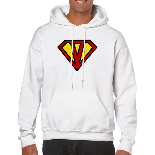 Super Style Font in Letter 'V' - Adults Unisex Pullover Hoodie